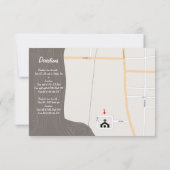 Driftwood Mandarine Birds Lila Leaf Hochzeit Einladung (Rückseite)