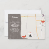 Driftwood Mandarine Birds Lila Leaf Hochzeit Einladung (Rückseite)