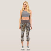 Driftwood Muster Foto Natur Rustikales Holzkorn Capri Leggings (Vorderseite)