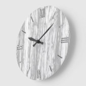 Driftwood-Muster - grau/grau/weiß Große Wanduhr (Winkel)