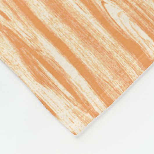 Driftwood-Muster - hellorange und creme Fleecedecke (Ecke)