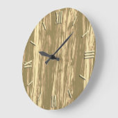 Driftwood-Muster - Kakaobraun und braun Große Wanduhr (Winkel)