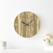 Driftwood-Muster - Kakaobraun und braun Große Wanduhr (Zuhause)