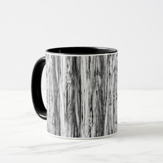 Driftwood-Muster - schwarz, weiß und grau Tasse (Vorderseite Links)
