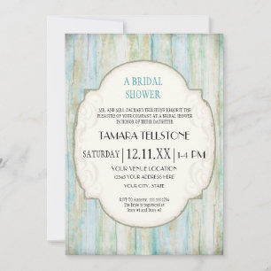 Driftwood Ocean Beach Coastal Shore Brautparty Einladung