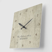 Driftwood Ocean Beach House Coastal Seashore Quadratische Wanduhr (Winkel)