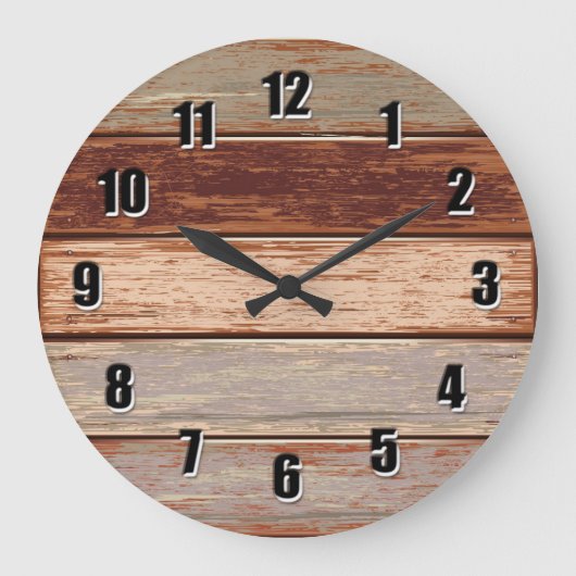 Driftwood rustic Wall Clock Große Wanduhr (Vorderseite)