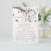 Driftwood Tree Lila Leaf Swirl Unterkünfte Begleitkarte (Stehend Vorderseite)