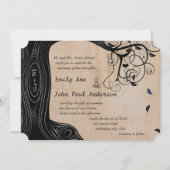 Driftwood Tree on Brown Paper Wedding Einladung (Vorderseite)