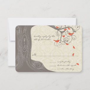 Driftwood Tree Swirl Love Birds Hochzeit Einladung