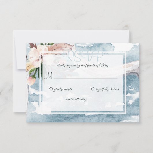 Driftwood Watercolor Beach Wedding UAWG Einladung (Vorderseite)