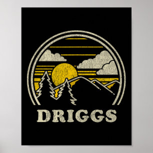 Driggs Idaho Id T-Shirt Vintage Wandern Berge T Poster