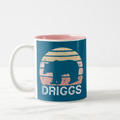 Driggs Idaho Retro Bär Zweifarbige Tasse (Links)
