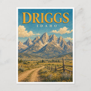 Driggs Idaho Teton Range GeoSaga Postkarte