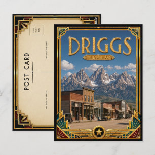 Driggs Idaho Vintage Art Deco Golden Age Postkarte