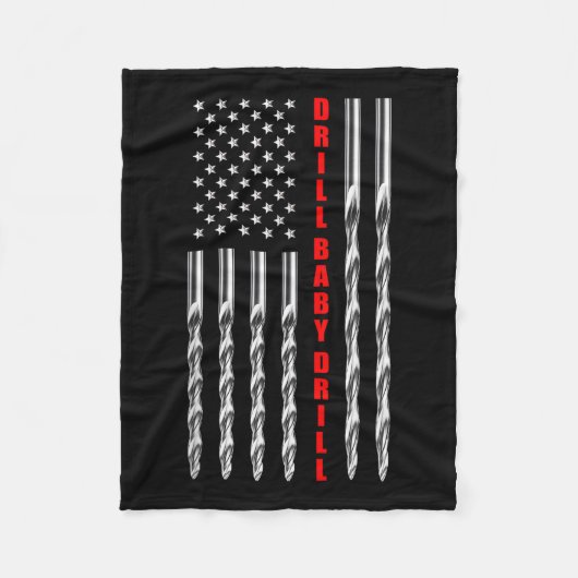 Drill Baby Drill American Flag Patriotic Donald Tr Fleecedecke (Vorderseite)