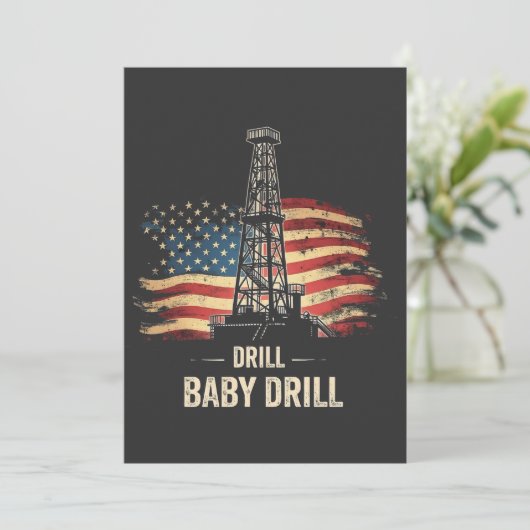 Drill Baby Drill American Trump Energy Economy Ankündigung (Stehend Vorderseite)