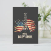 Drill Baby Drill American Trump Energy Economy Dankeskarte (Stehend Vorderseite)