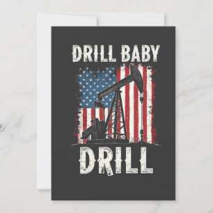 Drill Baby Drill American Trump Energy Economy Dankeskarte