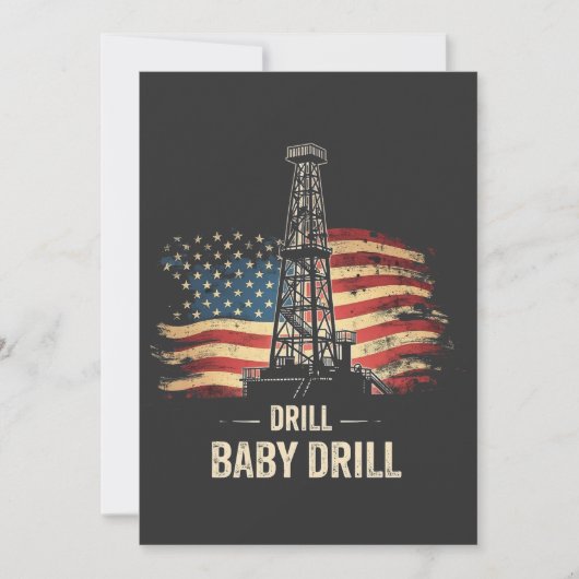 Drill Baby Drill American Trump Energy Economy Einladung (Vorderseite)