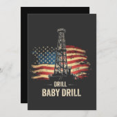 Drill Baby Drill American Trump Energy Economy Einladung (Vorne/Hinten)