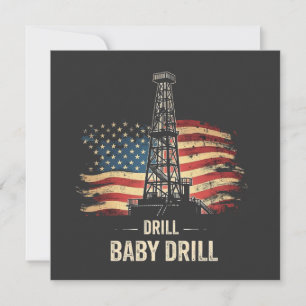 Drill Baby Drill American Trump Energy Economy Feiertagskarte