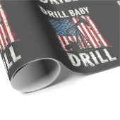 Drill Baby Drill American Trump Energy Economy Geschenkpapier (Rolleneckpunkt)