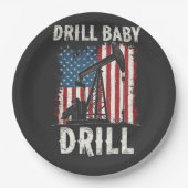 Drill Baby Drill American Trump Energy Economy Pappteller (Vorderseite)