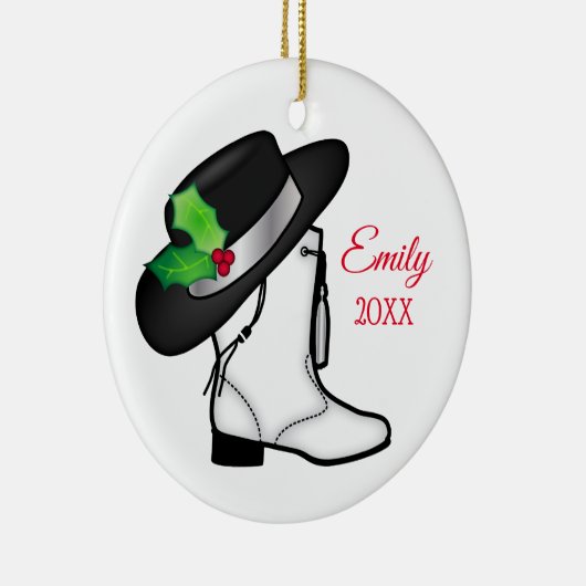 Drill Dance Team Christmas Boot und Hat Keramik Ornament (Rechts)