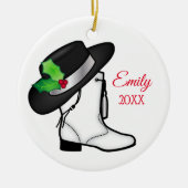 Drill Dance Team Christmas Boot und Hat Keramik Ornament (Vorne)