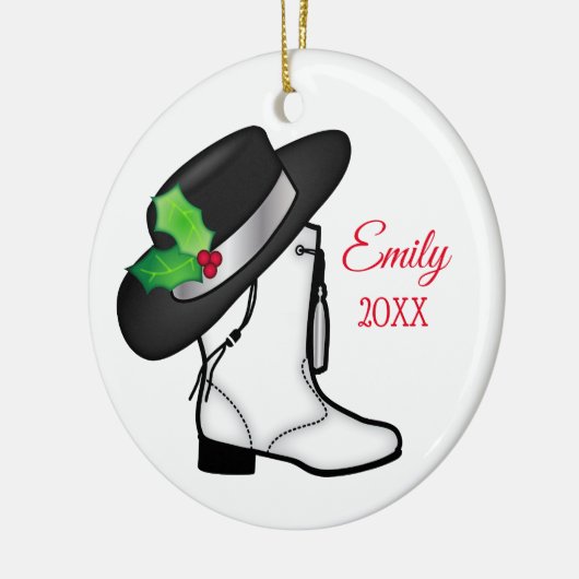 Drill Dance Team Christmas Boot und Hat Keramik Ornament (Links)