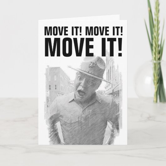 DRILL SERGEANT PENCIL SKETCH FUNNY BIRTHDAY CARD KARTE (Vorderseite)