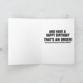 DRILL SERGEANT PENCIL SKETCH FUNNY BIRTHDAY CARD KARTE (Innenseite)