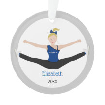 Drill Team Blonde Athlete in Blau und Schwarz