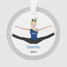 Drill Team Blonde Athlete in Blau und Schwarz Ornament