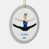 Drill Team Blonde Haar Blau und Schwarz Keramik Ornament (Rechts)