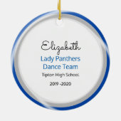 Drill Team Blonde Haar Blau und Schwarz Keramik Ornament (Hinten)