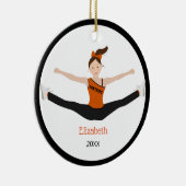 Drill Team braunes Haar Schwarz und Orange Keramik Ornament (Rechts)