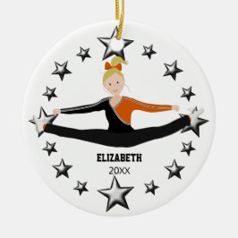 Drill Team Chef Blonde Black and Orange Keramik Ornament