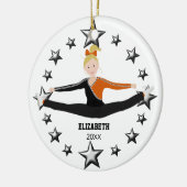 Drill Team Chef Blonde Black and Orange Keramik Ornament (Links)