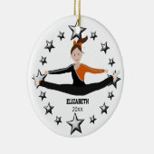 Drill Team Chef Brünett Schwarz und Orange Keramik Ornament (Rechts)