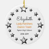 Drill Team Chef Brünett Schwarz und Orange Keramik Ornament (Hinten)