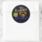 DRILLBILY BLAU Ölfeld Runder Aufkleber (Tasche)