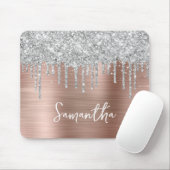 Drillen Silver Glitzer Rose Gold Glam Mousepad (Mit Mouse)