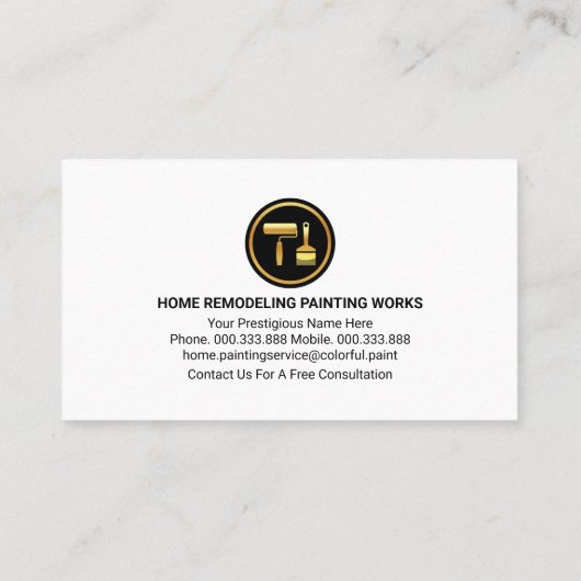 Drillen von nassem Paint-Zuhause Visitenkarte (Rückseite)