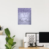 Drilling Chic Glitzer | Lavendel Lila Dusche Poster (Heimbüro)
