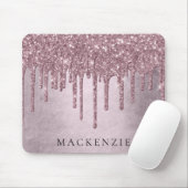 Drilling Girly Glitzer | Dusty Mauve Pink Monogram Mousepad (Mit Mouse)