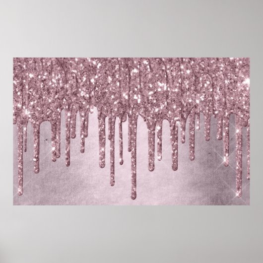 Drilling Girly Glitzer | Dusty Mauve Pink Shimmer Poster (Vorne)
