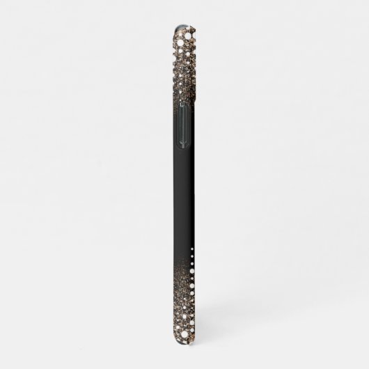 Drilling Glitzer Goldener Regen Personalisierter N iPhone Hülle (Rechte Seite)