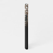 Drilling Glitzer Regen Golden Sequins Schwarz iPhone Hülle (Rechte Seite)